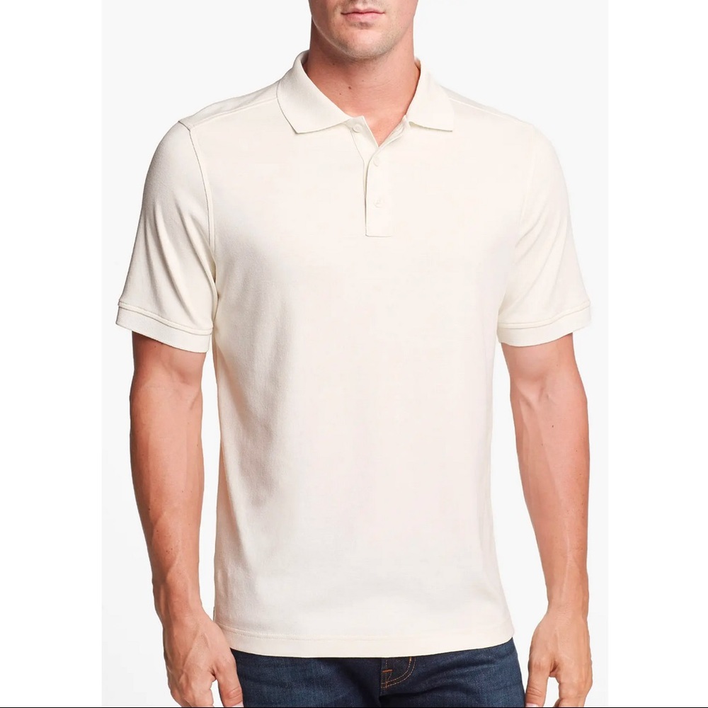 Nordstrom Men’s Shop off-white knit polo shirt